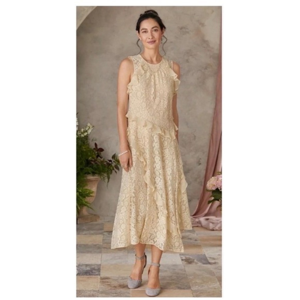 New Sundance Lace Ruffle Dress - Picture 1 of 8
